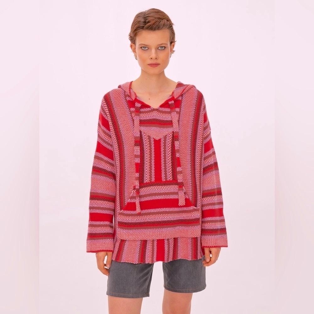 Artesanias Mickey Vintage Baja Drug Rug Hoodie, sz XL